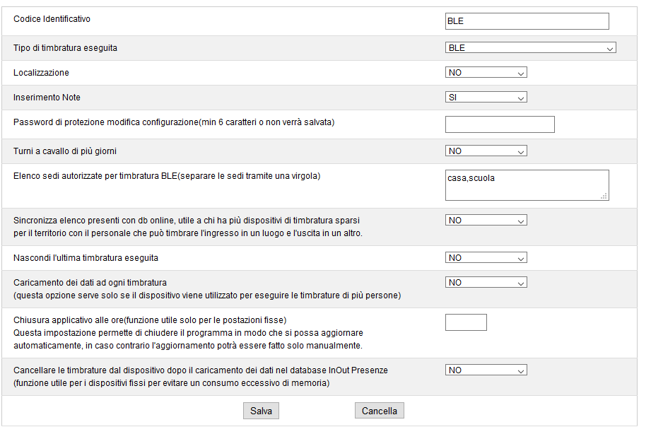 marcatempo Dispositivo BLE