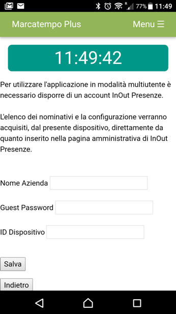 guida marcatempo plus multi utente account InOut